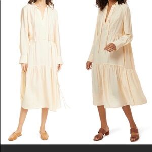 NWT Vince tiered long sleeve midi dress